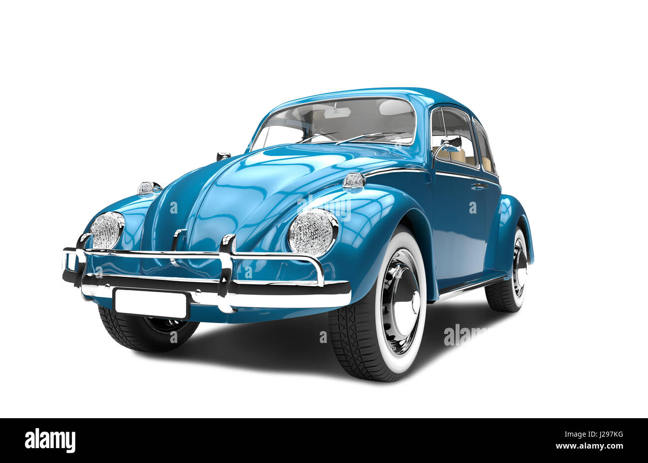 Vecchio generico auto blu isolato su uno sfondo bianco Foto Stock