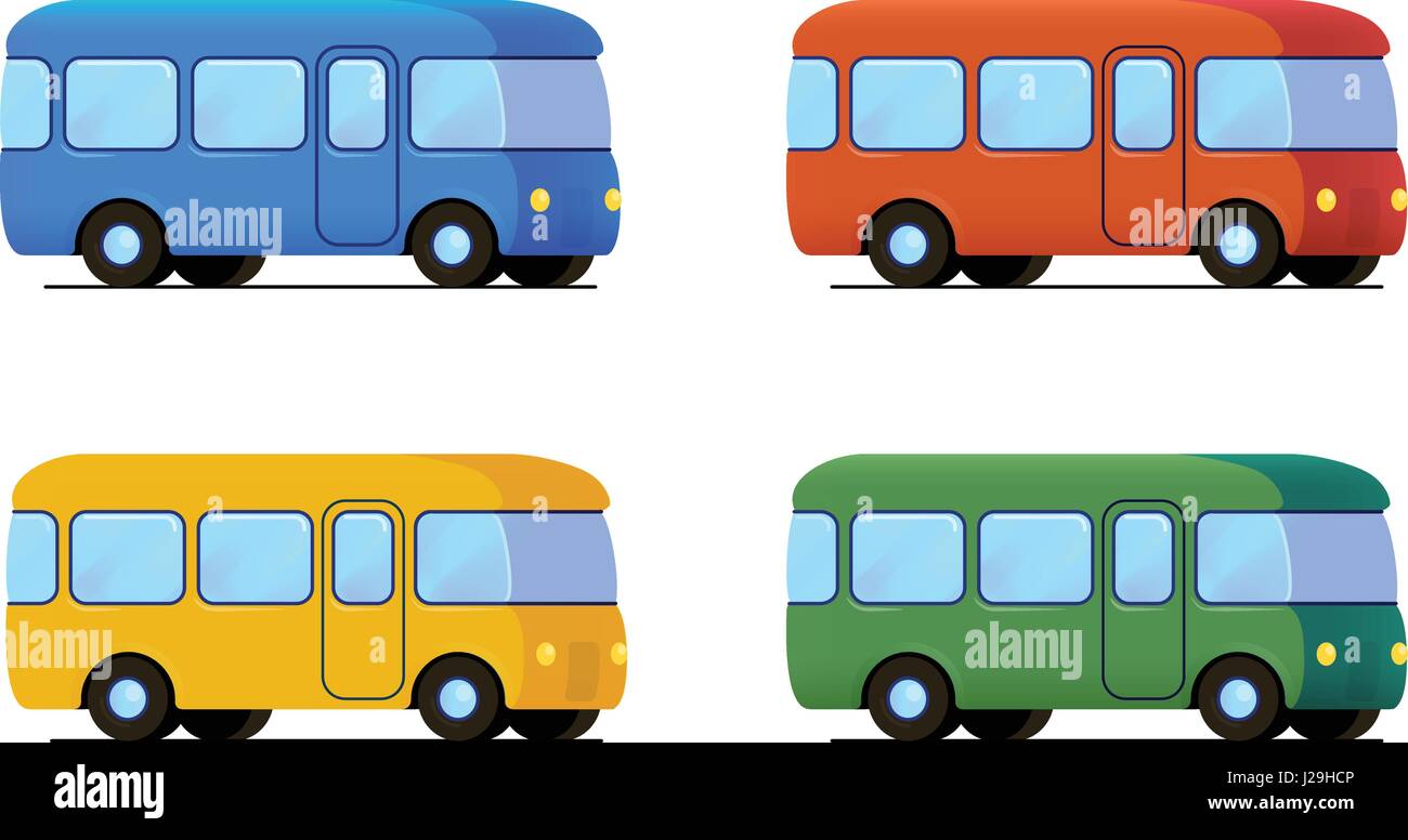 Bus cartoon immagini e fotografie stock ad alta risoluzione - Alamy