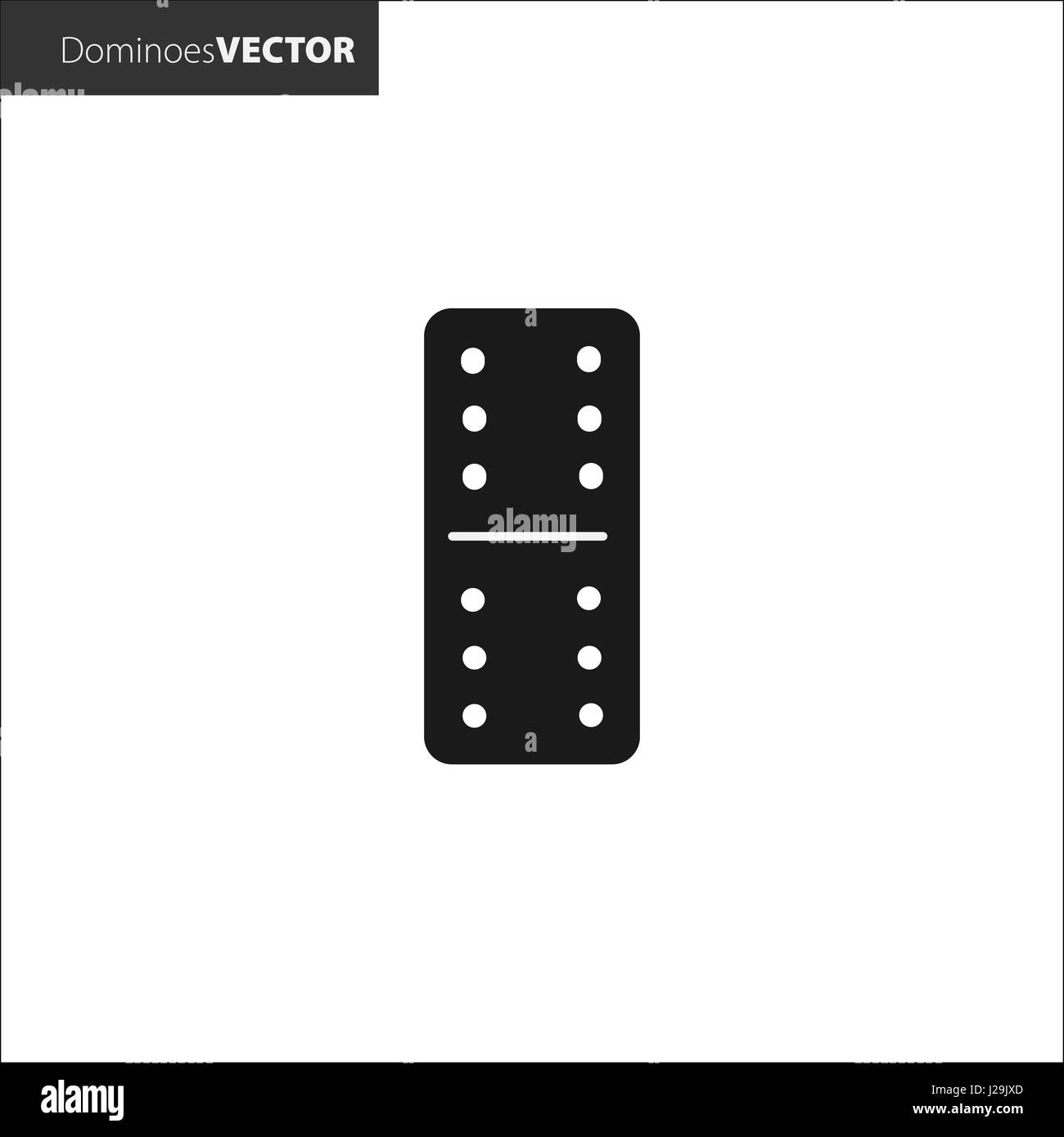 Illustrazione Vettoriale. Domino icone nere su sfondo bianco Illustrazione Vettoriale