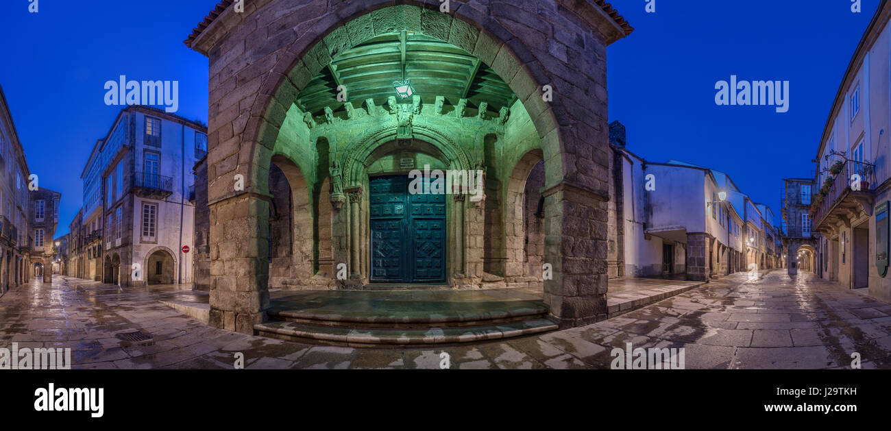 Porta di Maria Salome Chiesa, Santiago de Compostela, Spagna Foto Stock