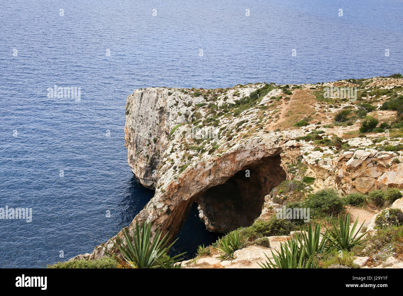 Scogliere della Grotta Azzurra, Malta Foto Stock