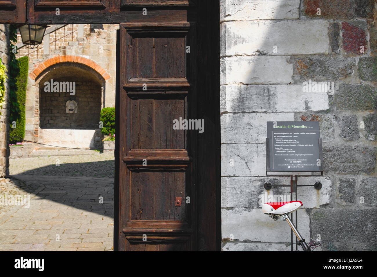 Porta di ingresso del Castello di Monselice Padova Italia Veneto Colli Euganei Foto Stock