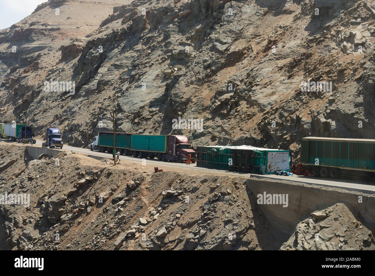 Il Perù, Arequipa, la punta, in Perù, la leggendaria Panamericana strada corre lungo il Pacifico per lunghi tratti Foto Stock