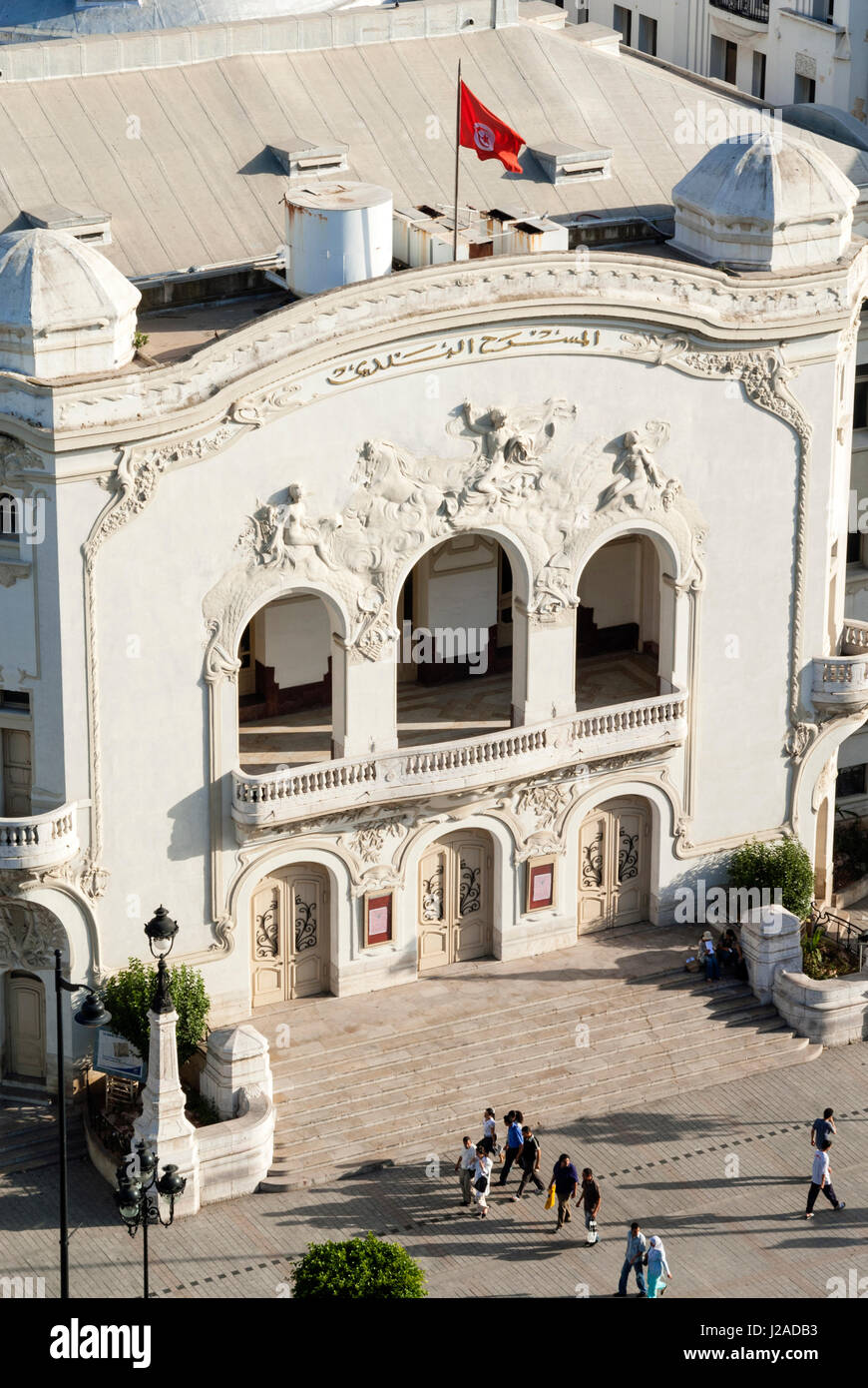 Teatro Comunale, Avenue Habib Bourguiba, Tunisia, Nord Africa Foto Stock