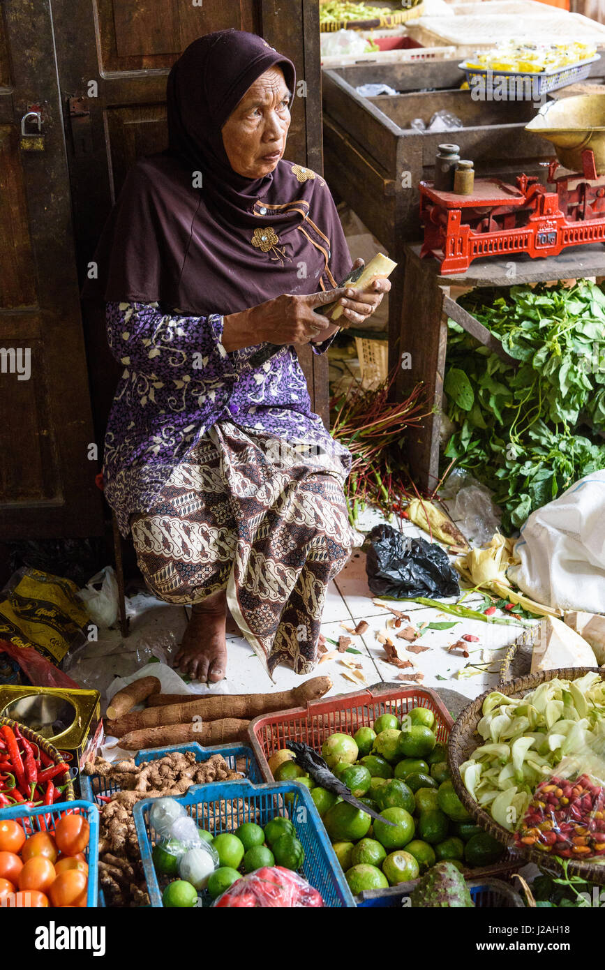 Indonesia, Java, Yogyakarta, scene di mercato Foto Stock