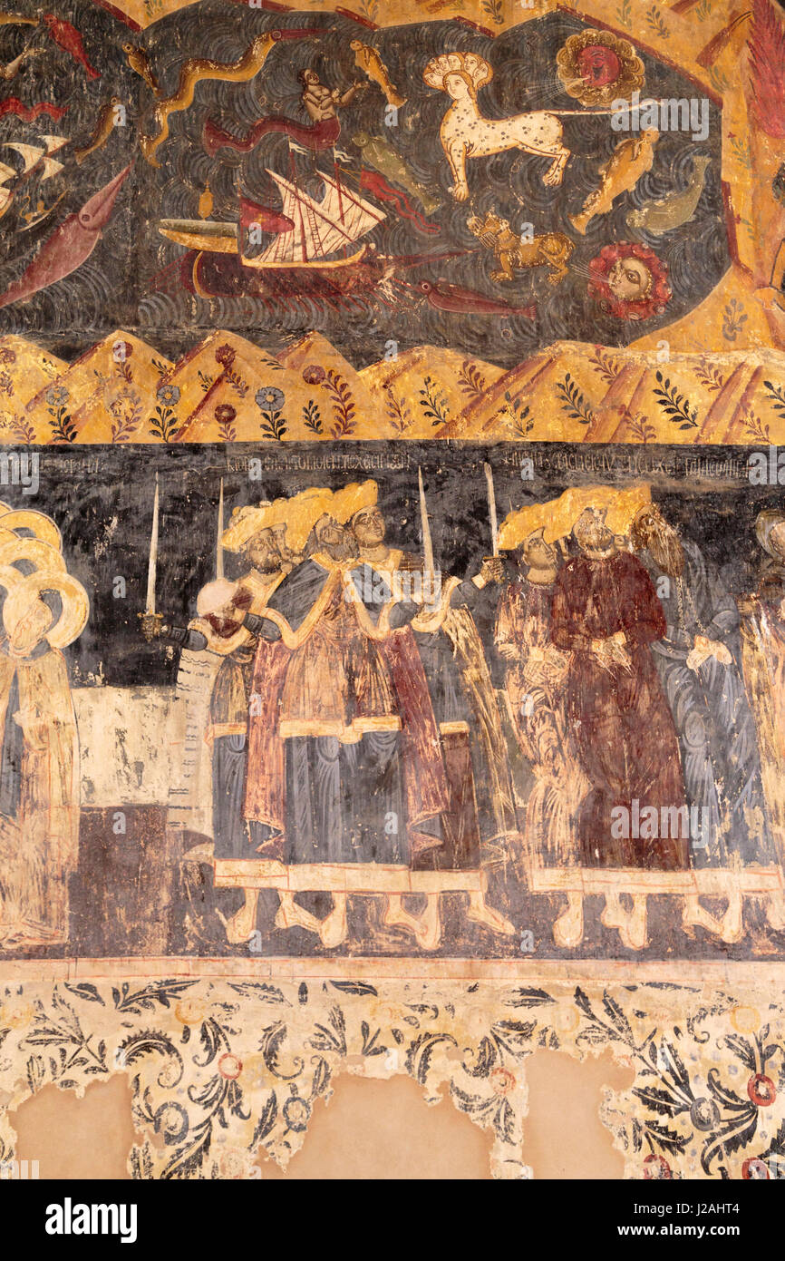 La Georgia, Mtskheta. Arte religiosa nella cattedrale di Svetitskhoveli. Foto Stock