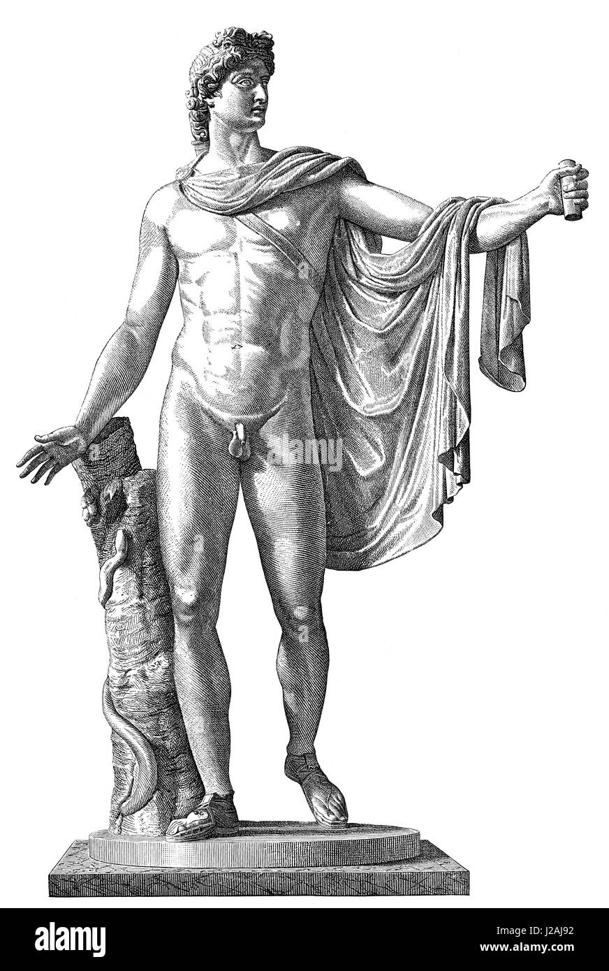 L' Apollo del Belvedere o Pythian Apollo, scultura in marmo dall Antichità  classica Foto stock - Alamy