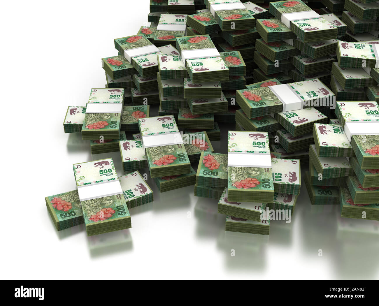 Pila di argentina pesos Foto Stock