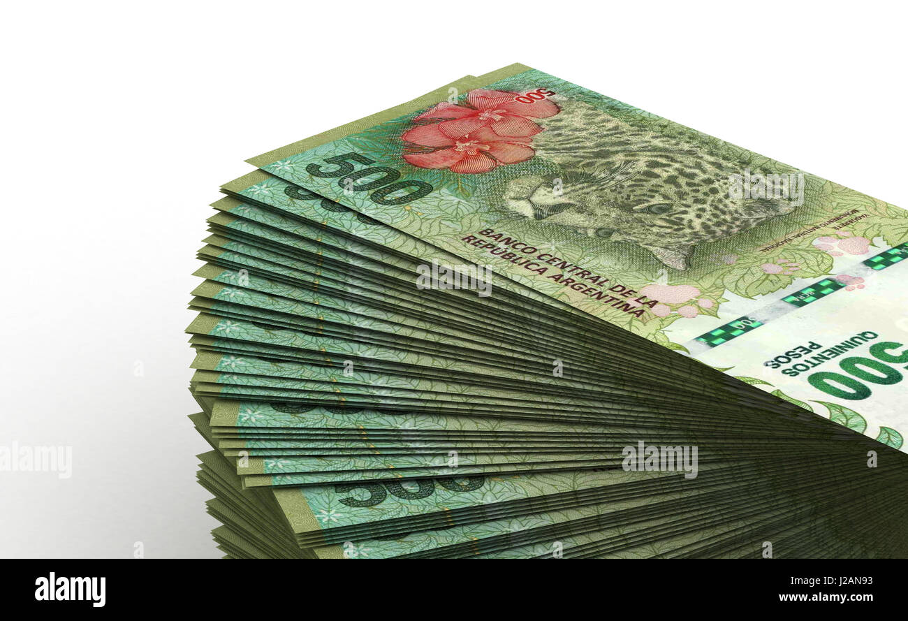 Pila di argentina pesos Foto Stock