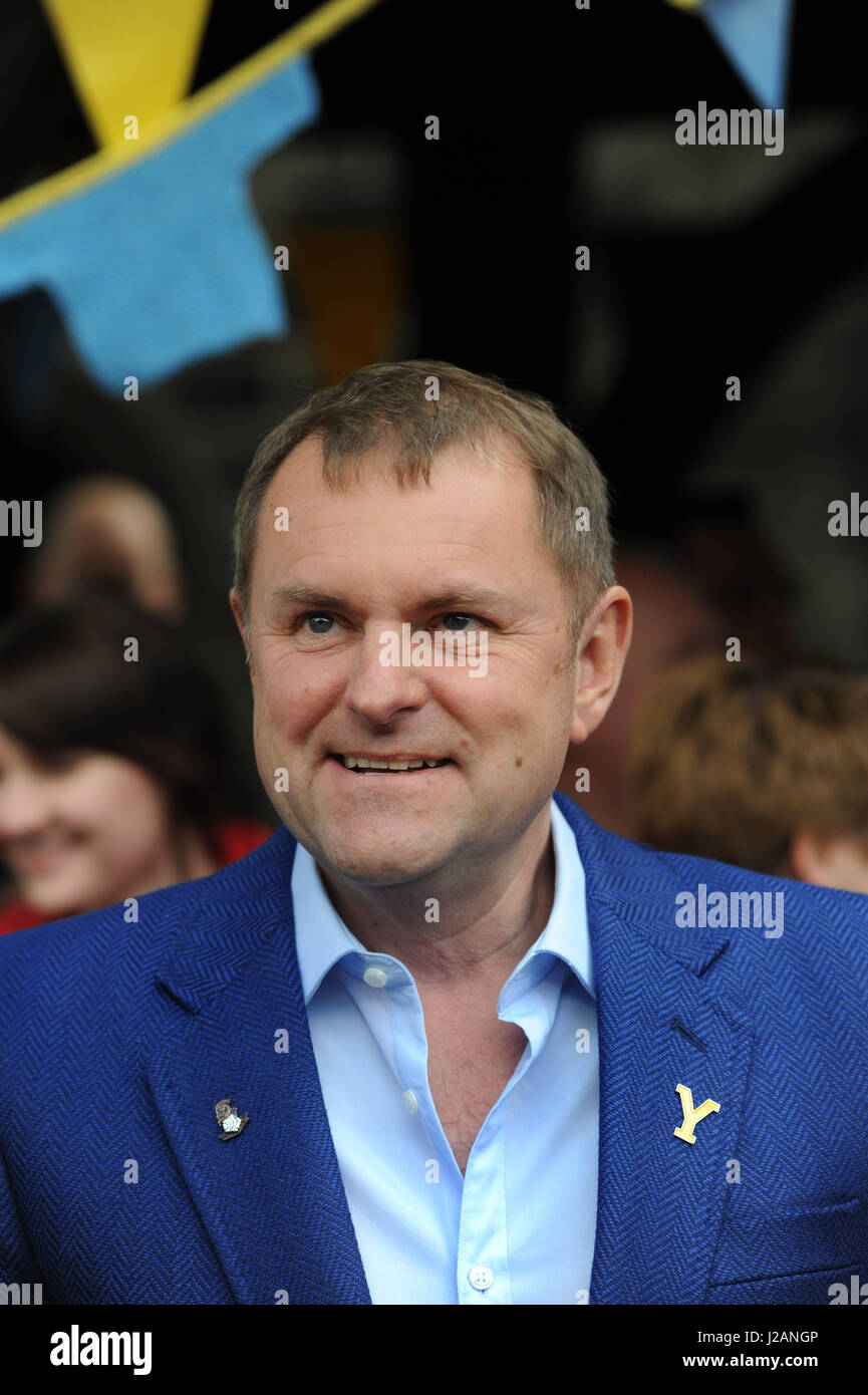 Sir Gary Verity di benvenuto a Yorkshire promuovere il Tour de Yorkshire in Penistone, South Yorkshire, Regno Unito. Foto Stock