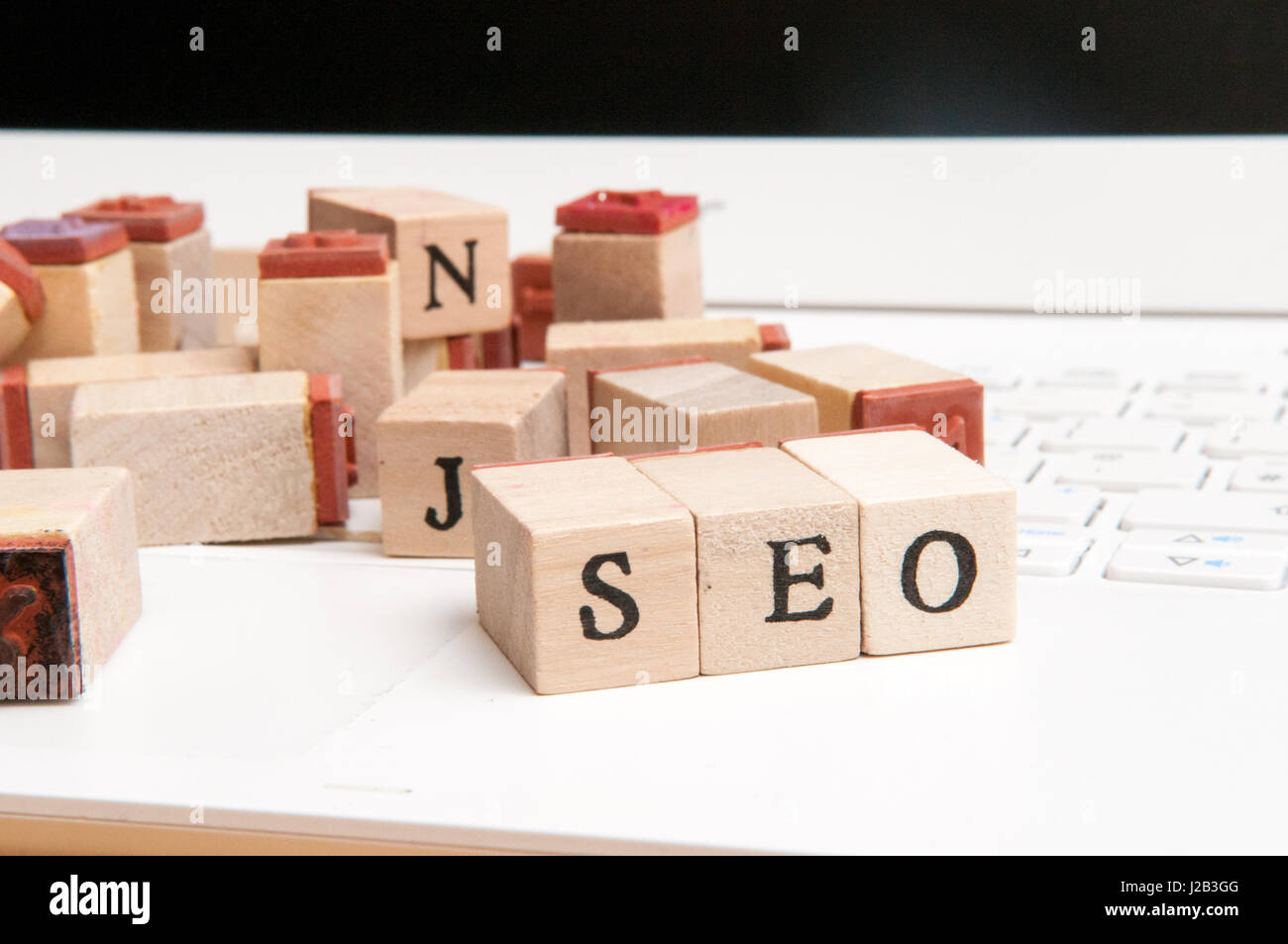 Strategia seo e internet marketing background Foto Stock