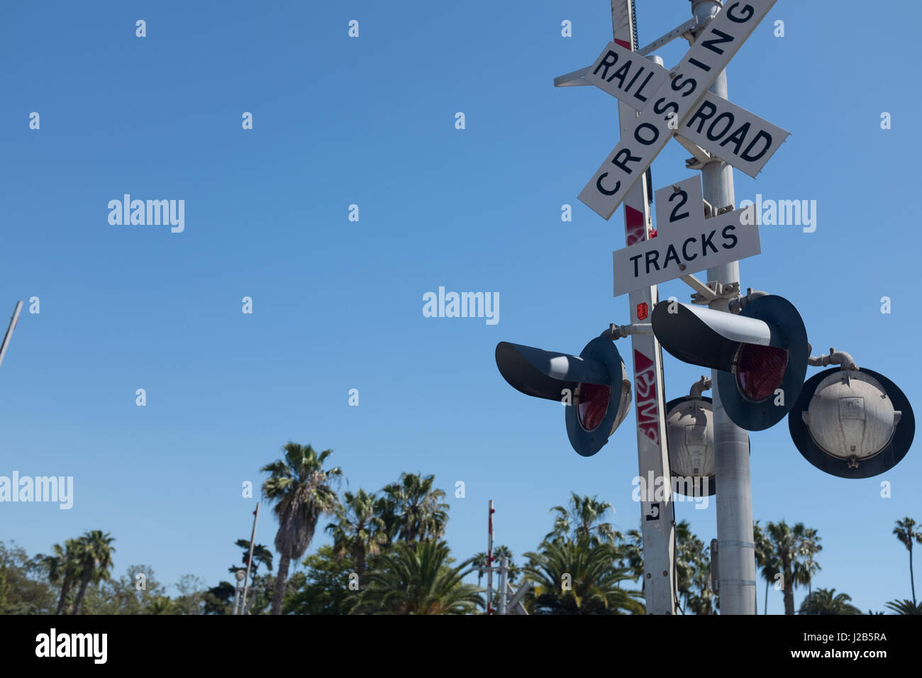 Attraversamento ferroviario, Santa Barbara, California Foto Stock