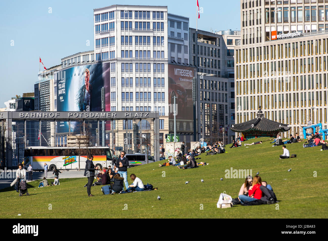 Tilla-Durieux-Park , a sud di Potsdamer Platz, quadrato, a Berlino, Germania, Foto Stock