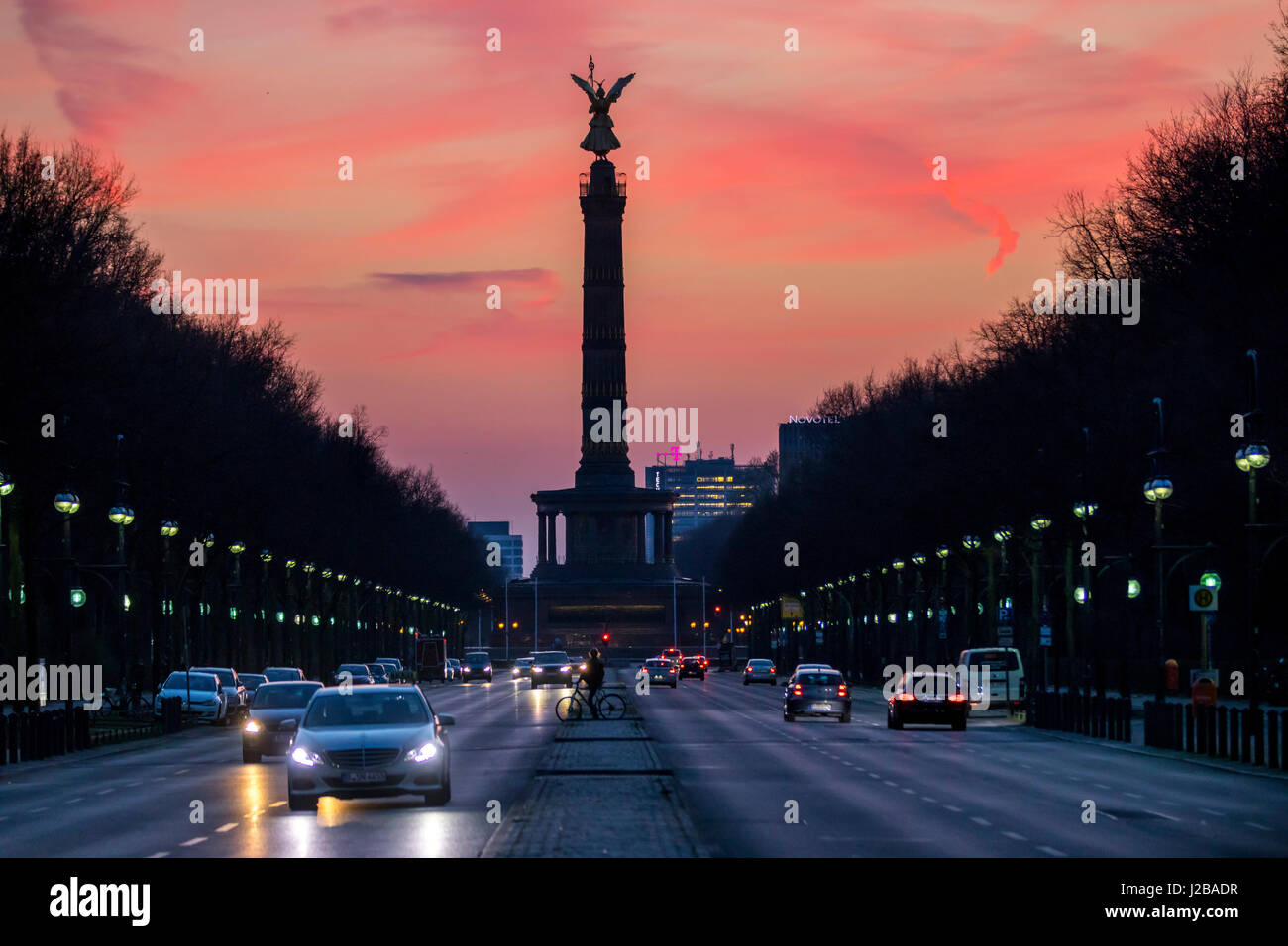 La Colonna della Vittoria di Berlino in Germania, via del 17. Giugno, Foto Stock
