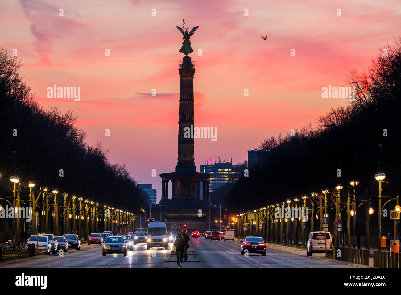 La Colonna della Vittoria di Berlino in Germania, via del 17. Giugno, Foto Stock