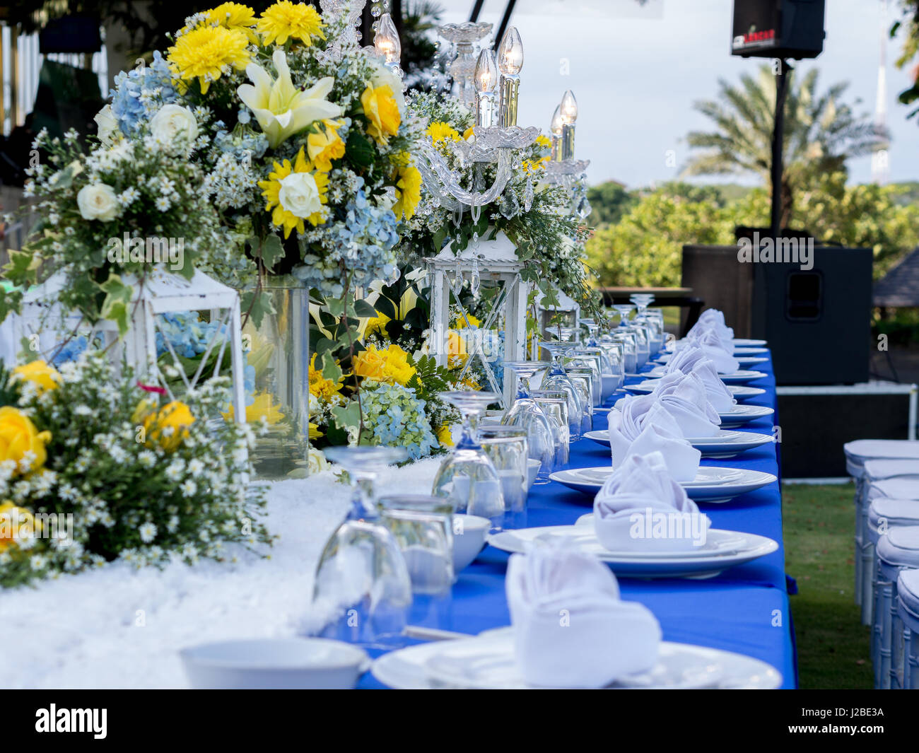 Banchetti Set Table per matrimoni Foto Stock