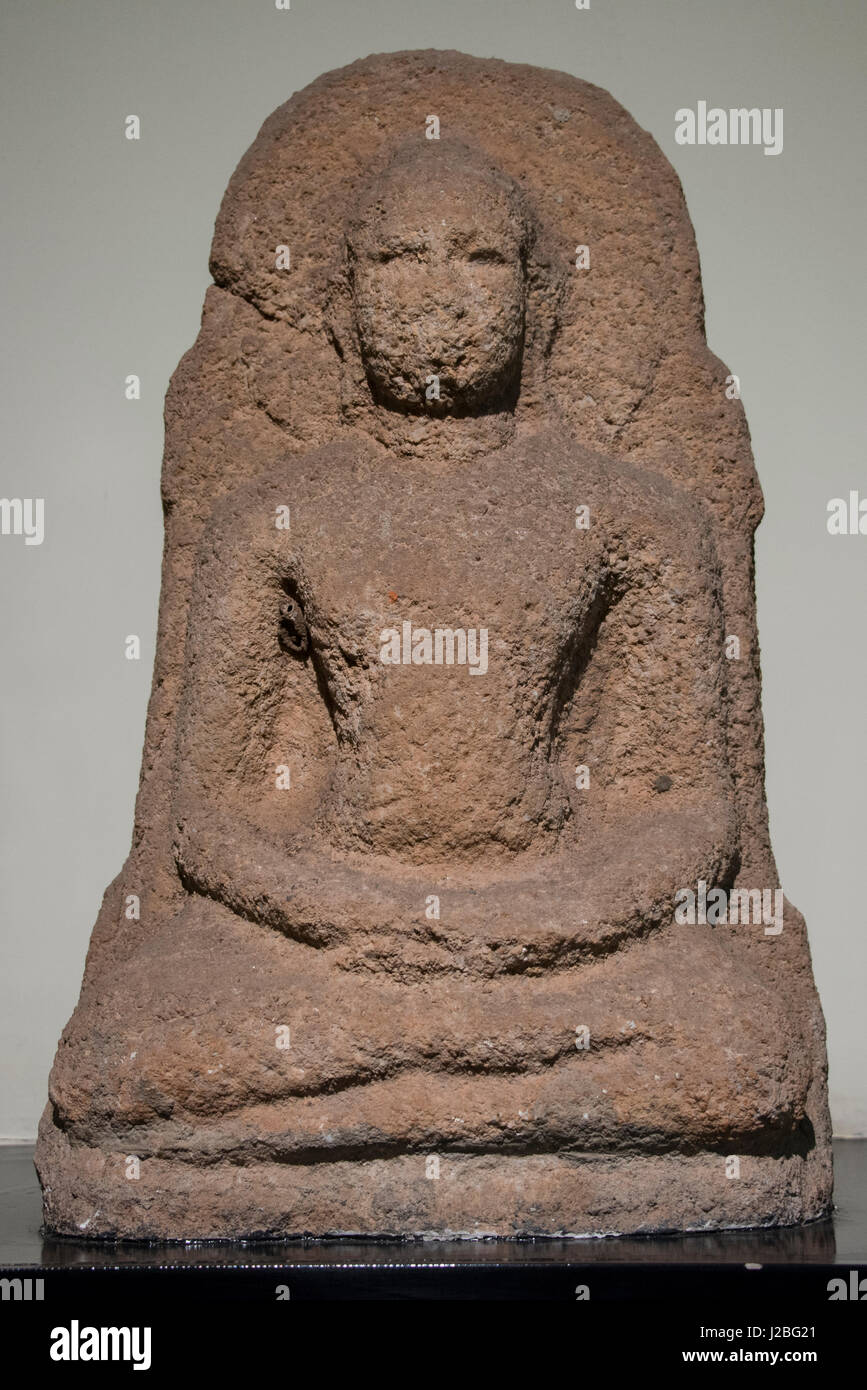 Sri Lanka, Colombo, Museo Nazionale aka Sri Lanka Museo Nazionale. Samadhi Buddha con alogeno, scolpiti in pietra, c. 7-8 secolo D.C. Per uso editoriale onl Foto Stock