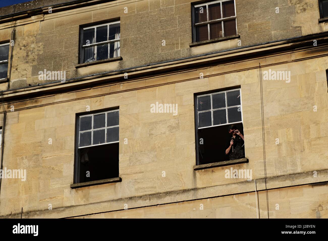 Rimessa a nuovo di finestre a ghigliottina. Cheltenham Regno Unito Foto Stock