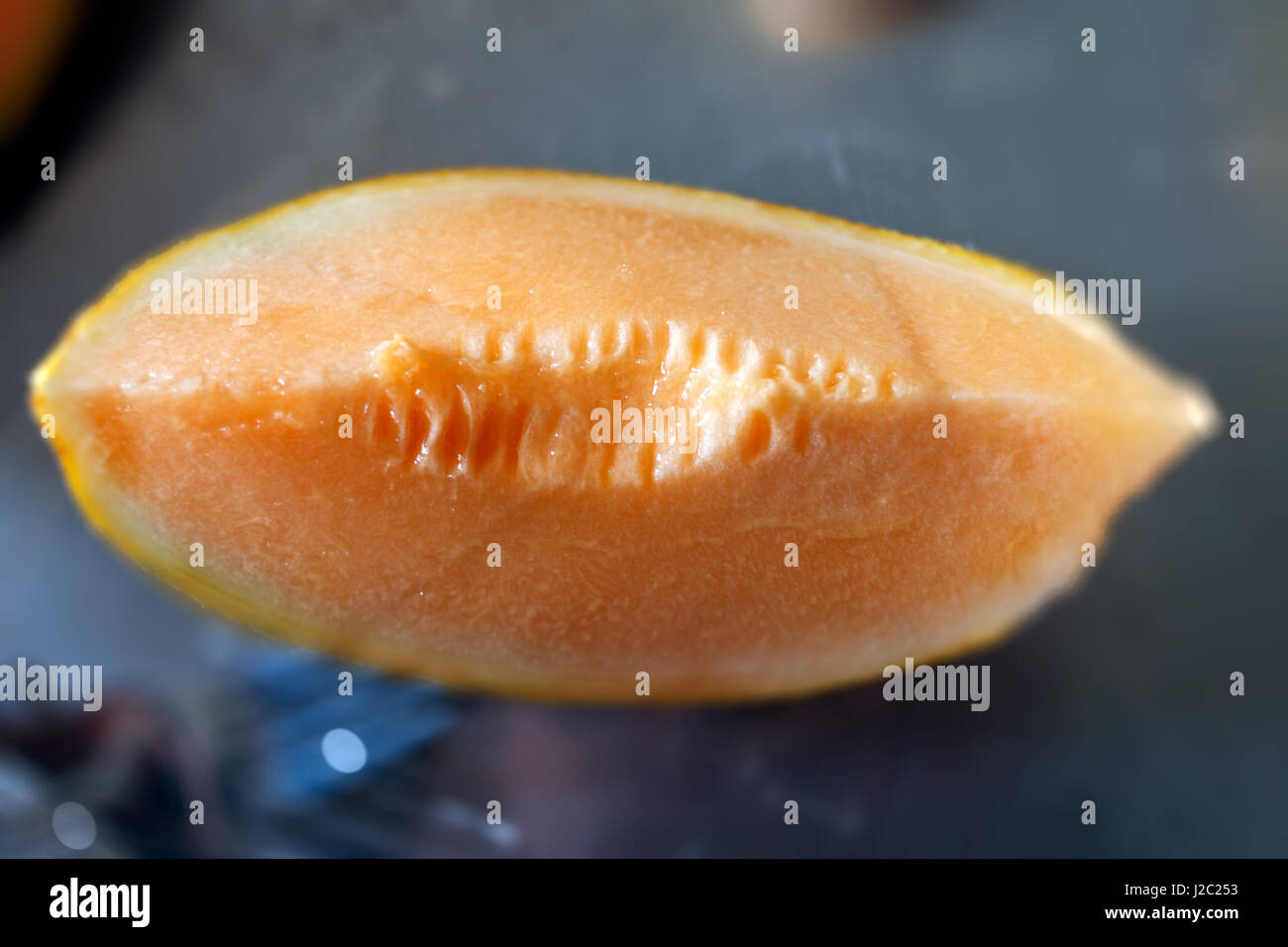 Close-up di fetta di melone Foto Stock