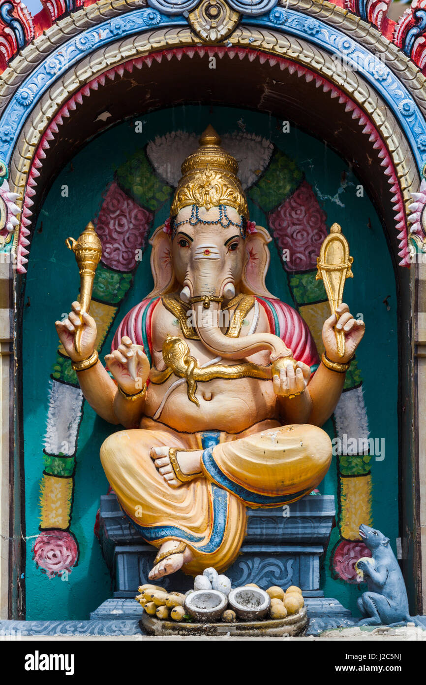 Singapore, Chinatown, il Tempio Hindu Sri Mariamman, dettaglio della divinità Indù, Ganesh Foto Stock