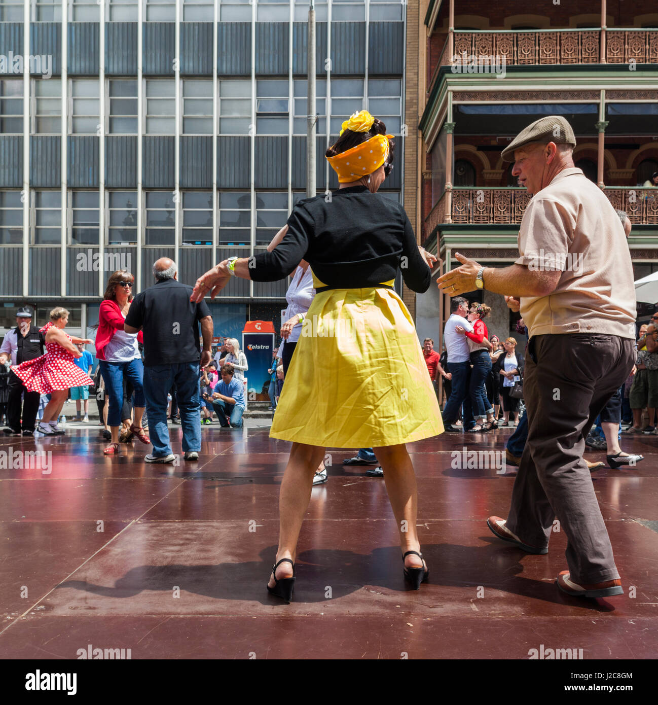 Australia, Victoria, Ballarat Ballarat Beat Rockabilly Festival, ballerini (formato di grandi dimensioni disponibili) Foto Stock