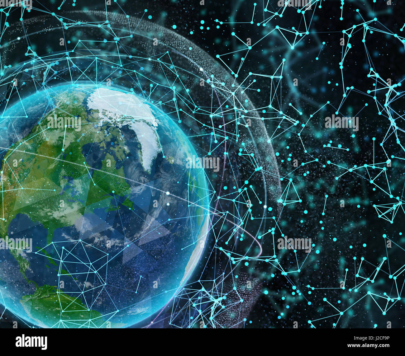Global digital network tecnologie di massa. Gli elementi di questa immagine fornita dalla NASA Foto Stock