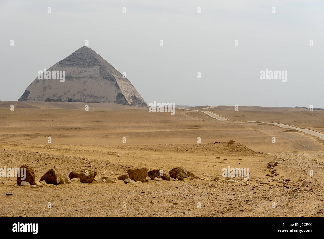 Egitto Giza Gouvernement, Dahshur, le Piramidi di Dahshur sono più vecchi di piramidi di Giza. Essi furono costruiti da Snofru, il padre di Cheope Foto Stock