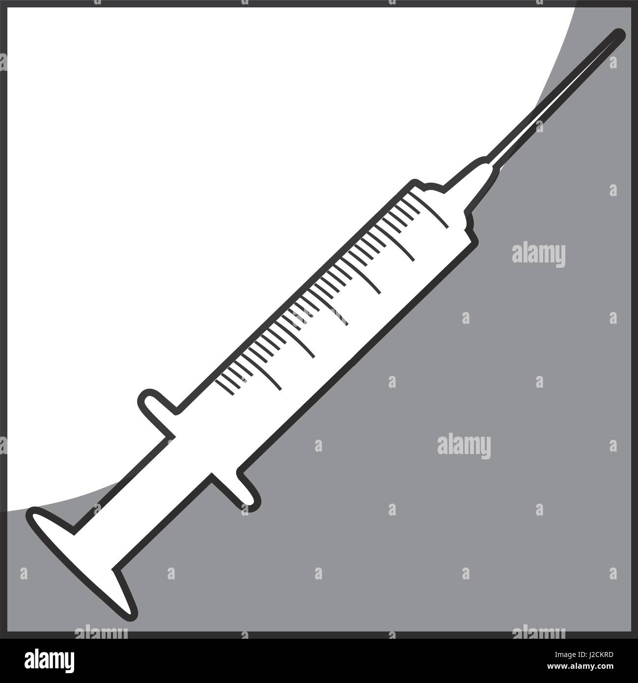 Scala di grigi a telaio quadrato per ombreggiatura con siringa Illustrazione Vettoriale