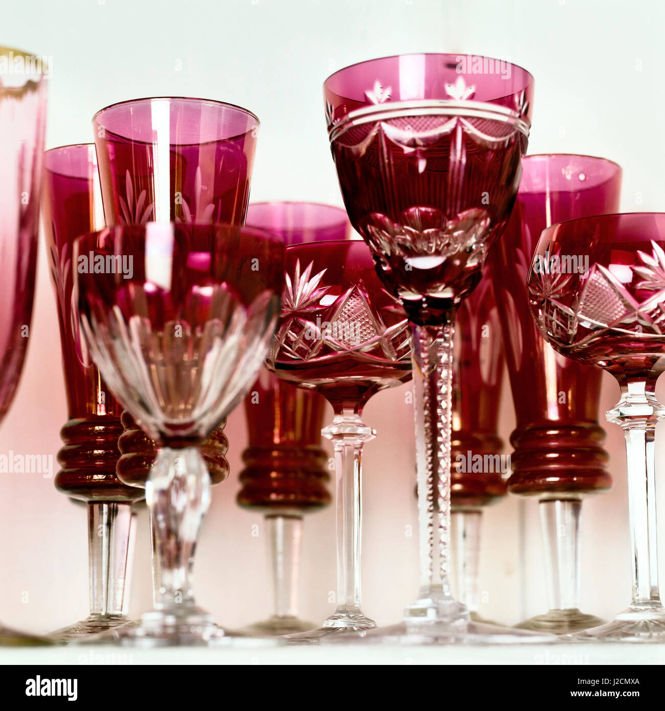 Vino rosso bicchieri. Foto Stock