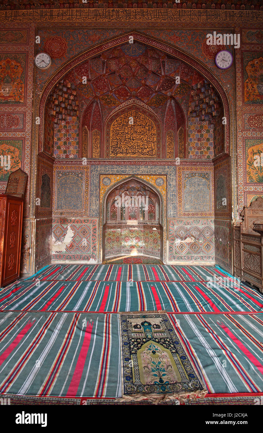 Masjid Wazir Khan, Lahore, Pakistan. Foto Stock