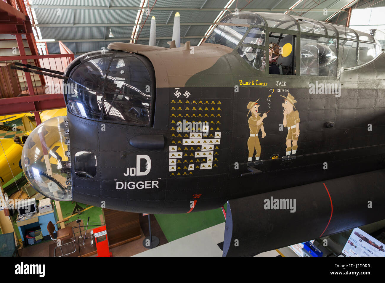 Australia, Bull Creek, RAAF Aviation Heritage Museum, WW2-ser Avro Lancaster aerei bombardieri Foto Stock
