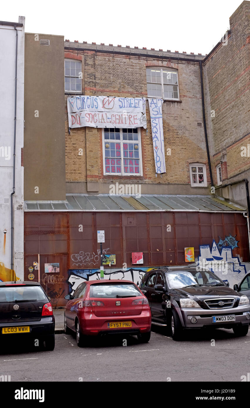 Occupanti abusivi hanno spostato nell'Università di Brighton Circus Street locali REGNO UNITO Foto Stock