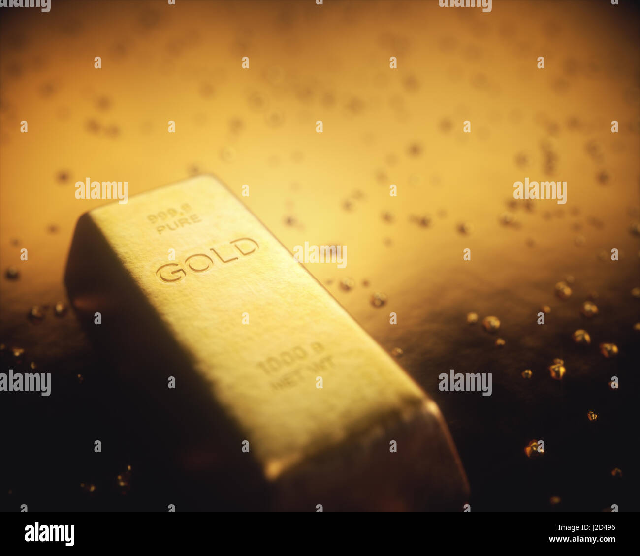 Gold bar 1000 grammi, nel mezzo di pepite d'oro. Esplorazione dell'oro e il concetto di data mining. Foto Stock