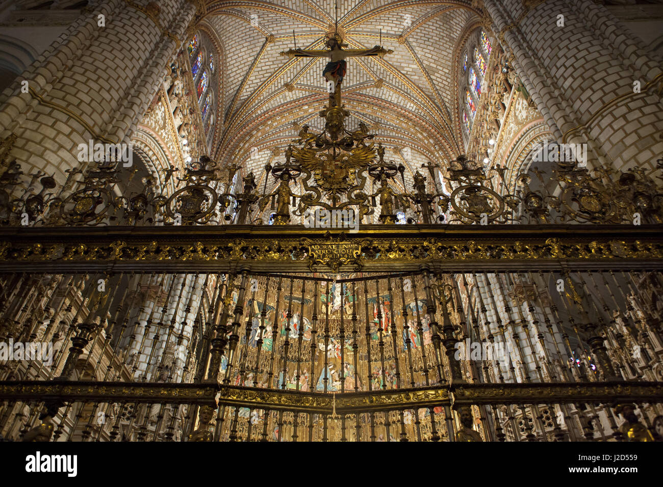 Capilla Mayor (cappella principale) nella Cattedrale di Toledo a Toledo, Spagna. Foto Stock