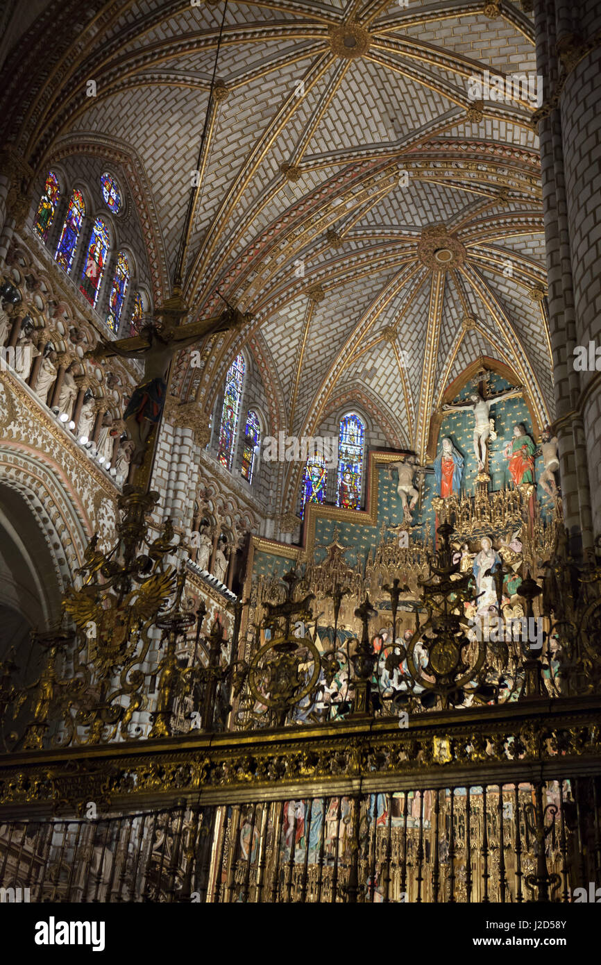 Capilla Mayor (cappella principale) nella Cattedrale di Toledo a Toledo, Spagna. Foto Stock