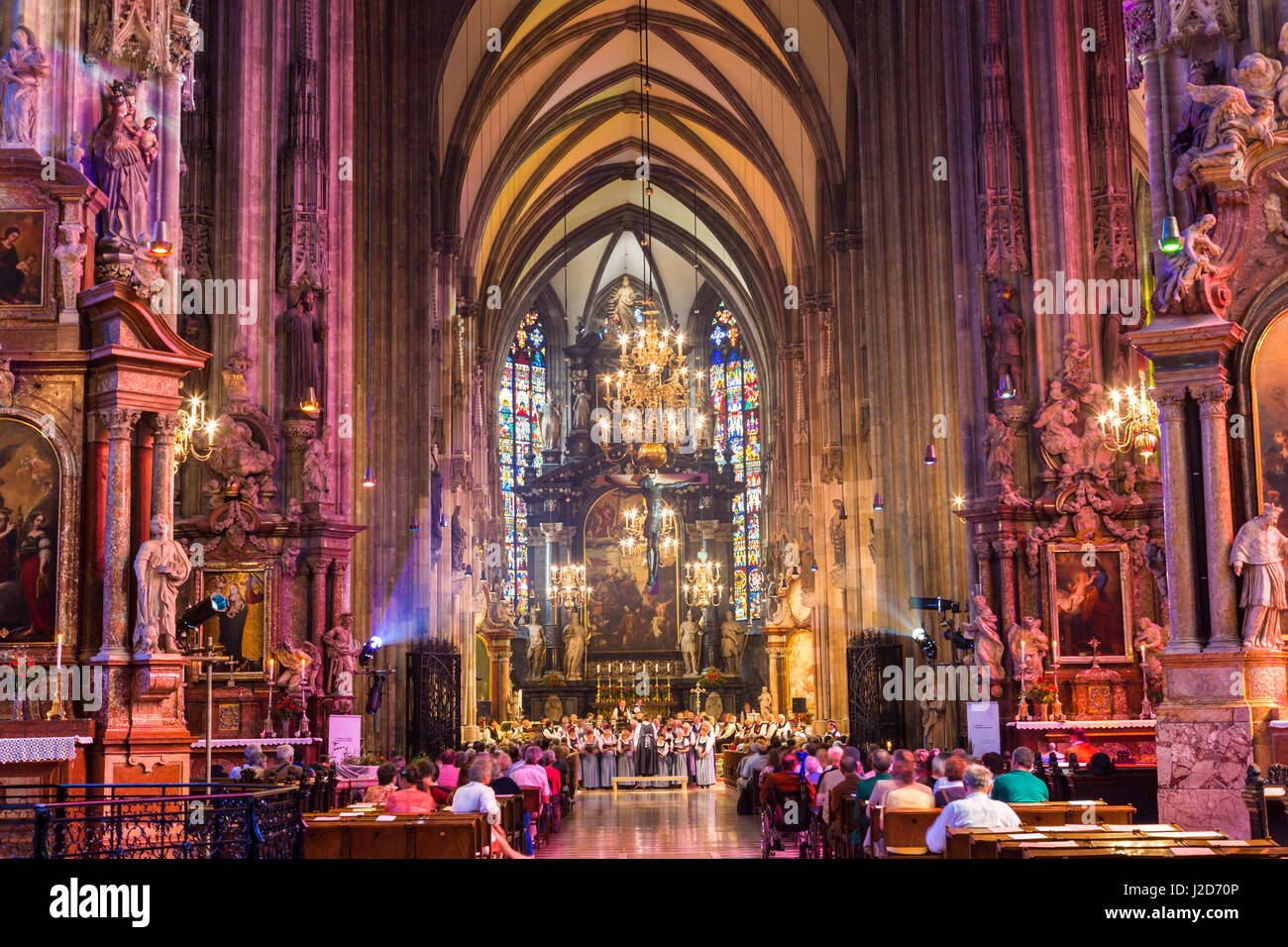 Coro di Canto, Cattedrale di St Stephens, Vienna, Austria Foto Stock