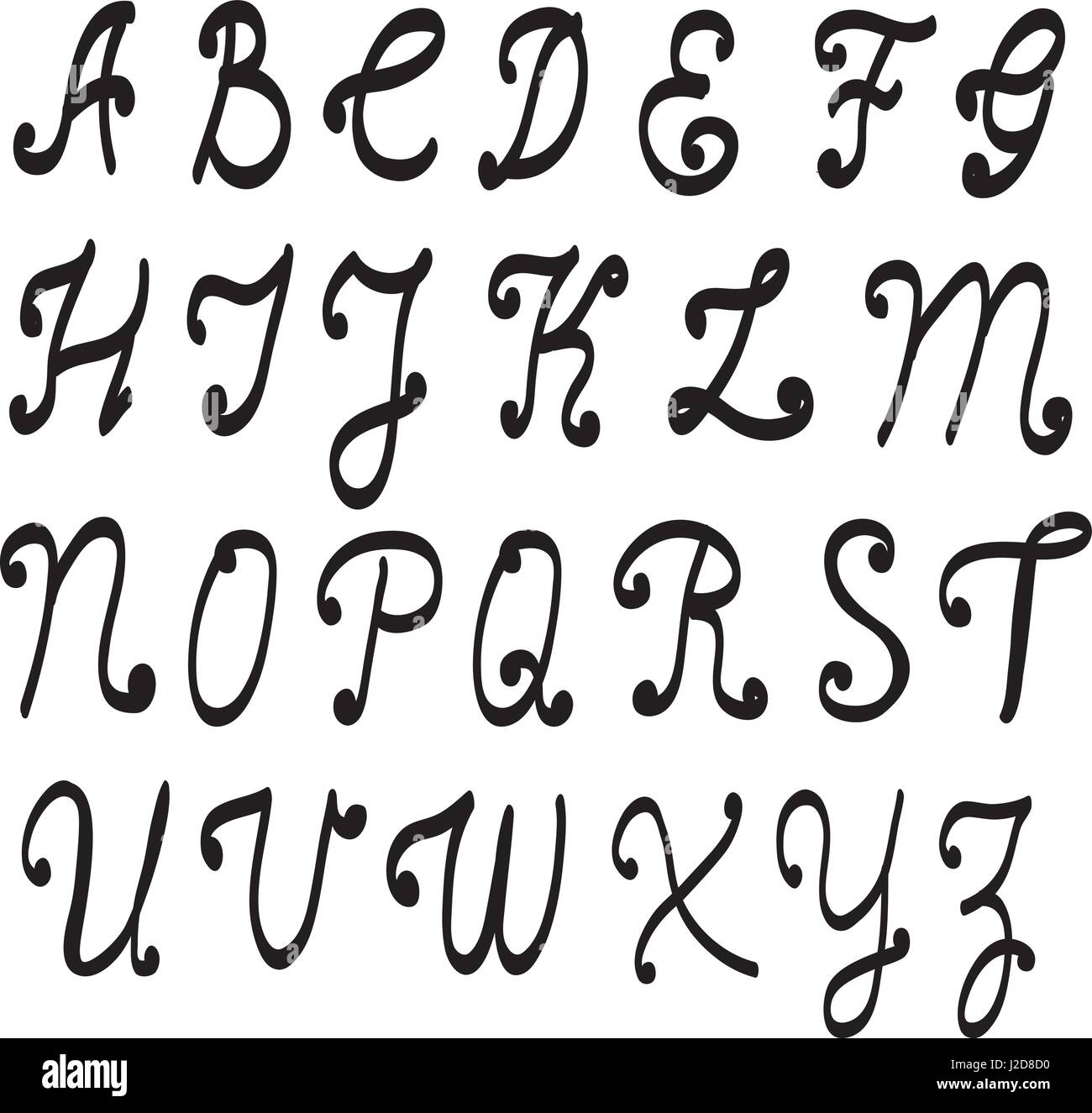 Vettore script manoscritta font. Disegnata a mano stile brush calligrafia  moderno corsivo. Scritte a mano e personalizzato alfabeto tipografiche per  il logo Immagine e Vettoriale - Alamy