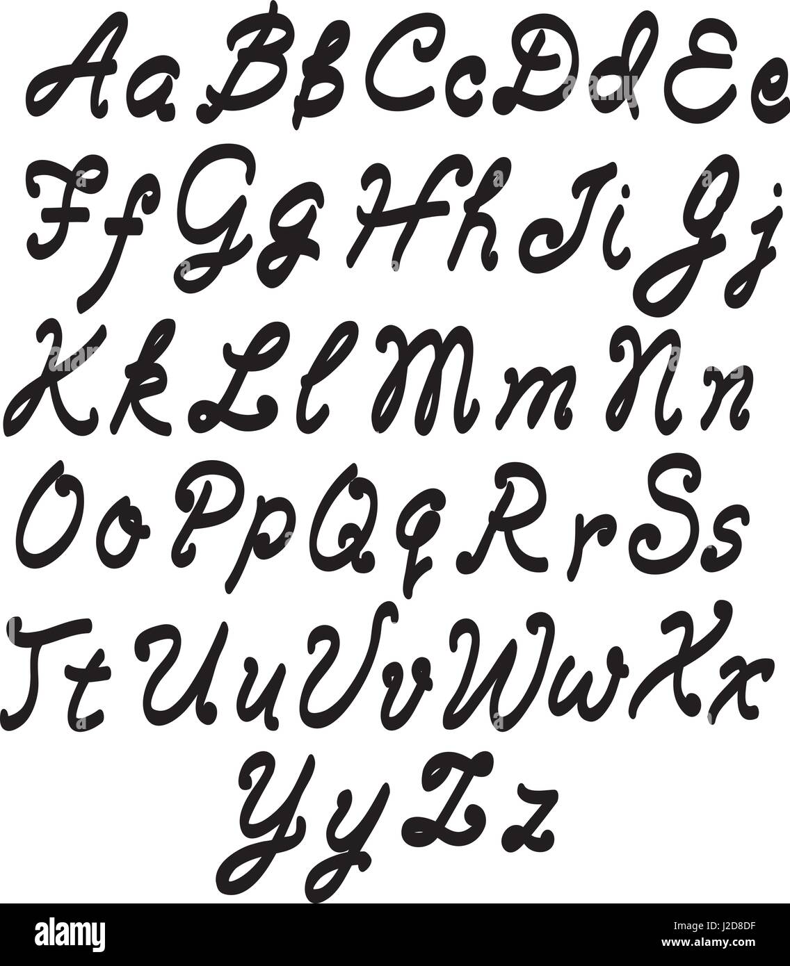 Vettore Script Manoscritta Font Disegnata A Mano Stile Brush Calligrafia Moderno Corsivo Scritte A Mano E Personalizzato Alfabeto Tipografiche Per Il Logo Immagine E Vettoriale Alamy