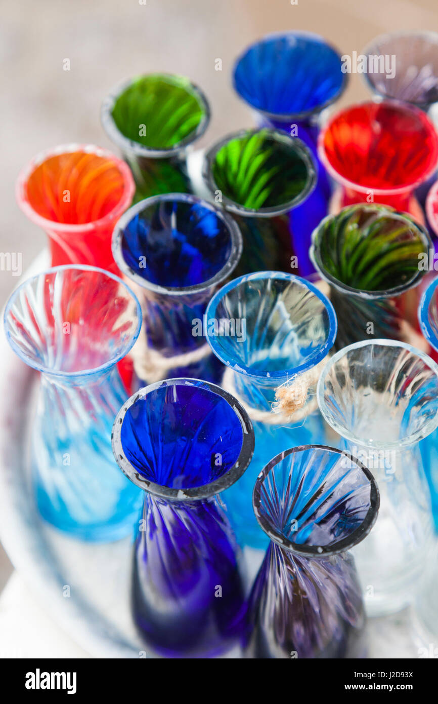 La Danimarca, la Zelanda, Copenaghen, colorati vasi in vetro Foto Stock