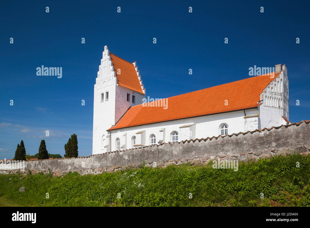 Danimarca, Mon, Fanefjord, Fanefjord Kirke Chiesa, esterna Foto Stock