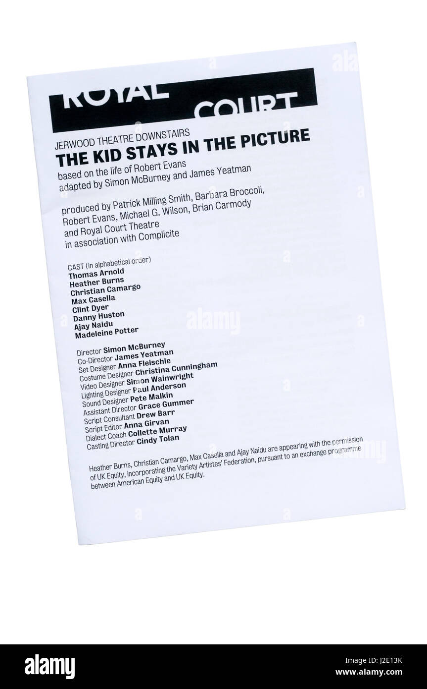 Programma per il 2017 la produzione del bambino rimane nella foto da Complicite presso il Royal Court Theatre. Foto Stock