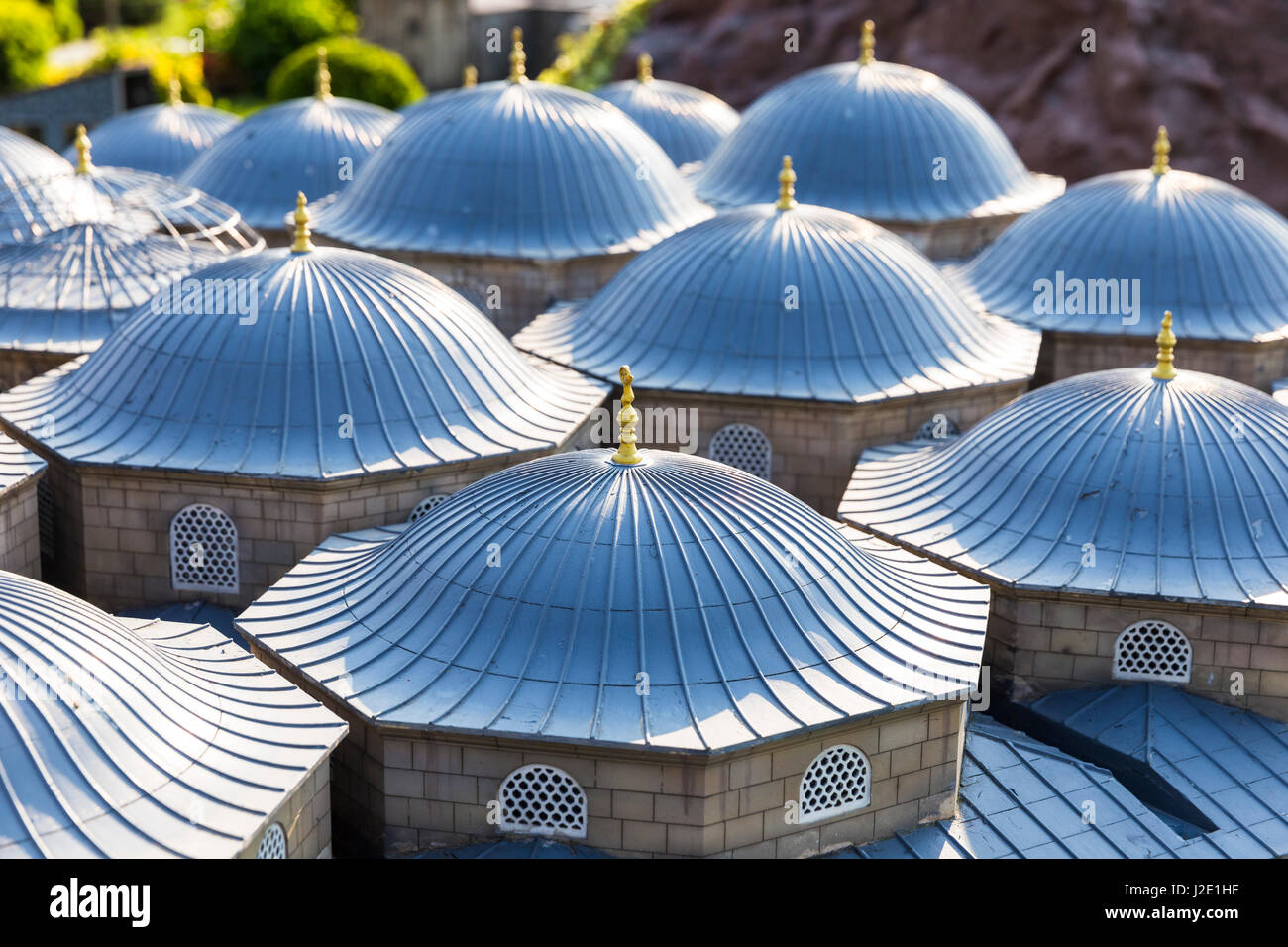 Modello rappresentativo della moschea Selimiye tetto a cupola in Edirne, Turchia. Miniaturk è un parco in miniatura si trova a Istanbul. Foto Stock