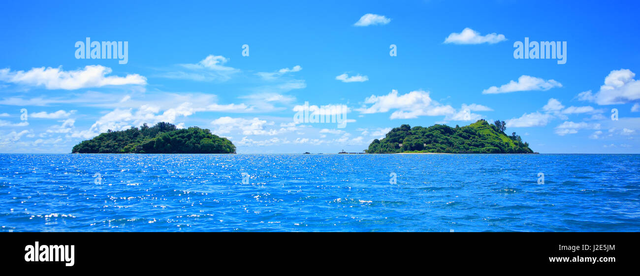 Parco Marino Nazionale di Sainte Anne si trova a circa 5 km da Victoria, la capitale delle Seychelles e include 8 piccole isole. Piccola isola Ile Sec Foto Stock
