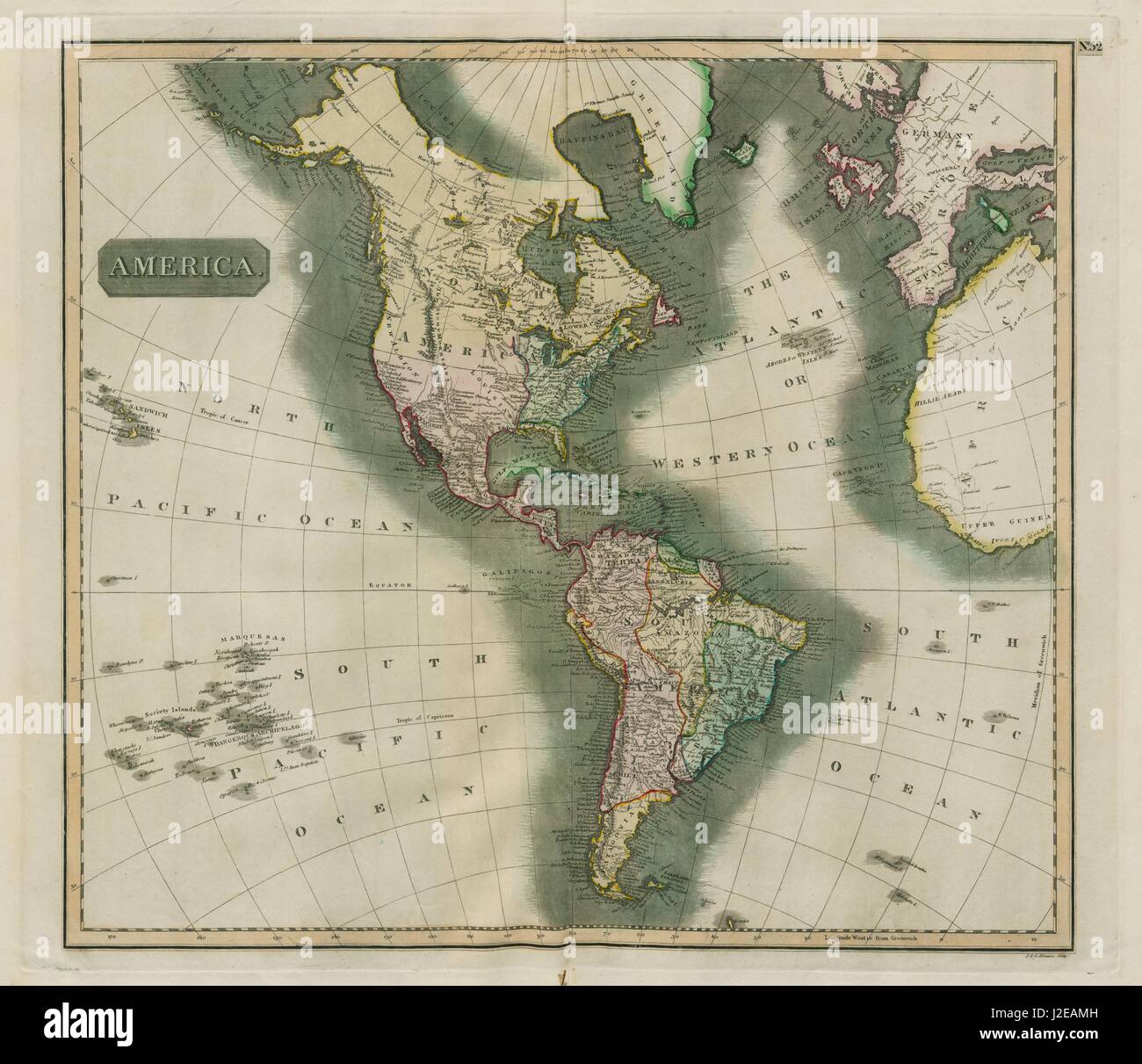 "America". Nord/Sud America. British Florida. Missioni. THOMSON 1817 mappa Foto Stock