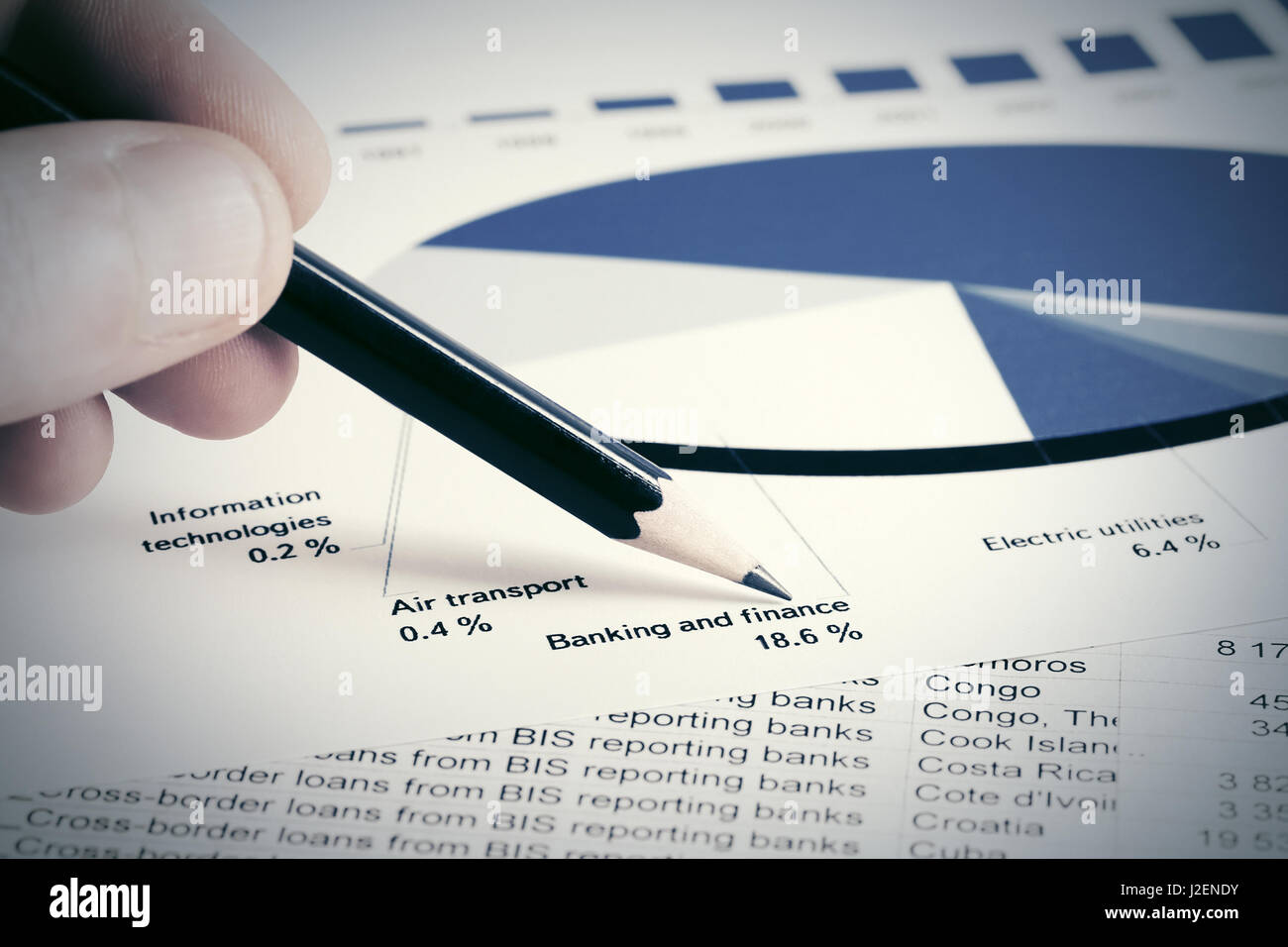 Il mercato azionario grafici e tabelle analisi Foto Stock