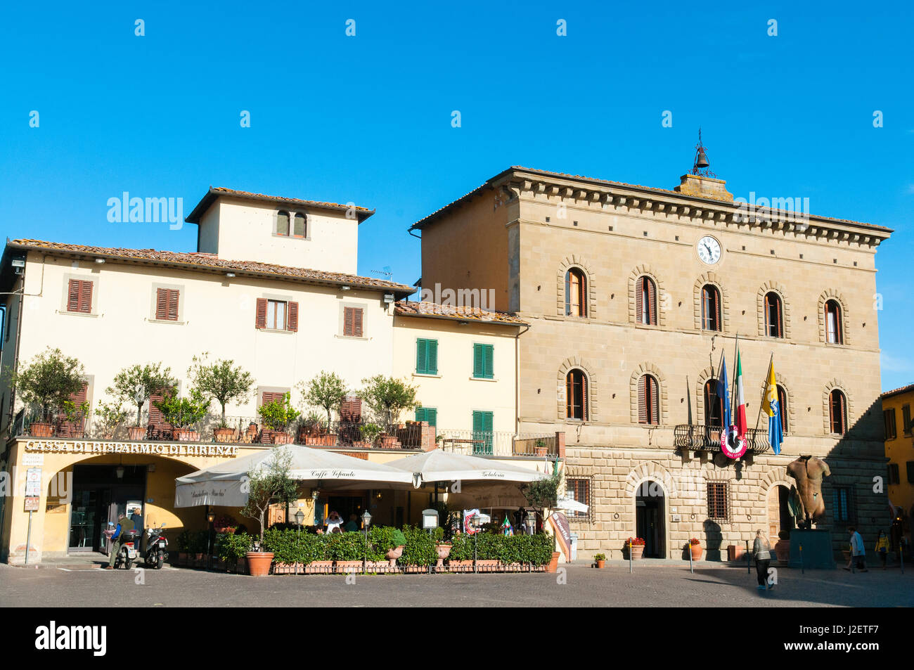 Piazza Giovanni da Verrazzano, Greve in Chianti e Chianti, provincia di Firenze, Toscana, Italia Foto Stock
