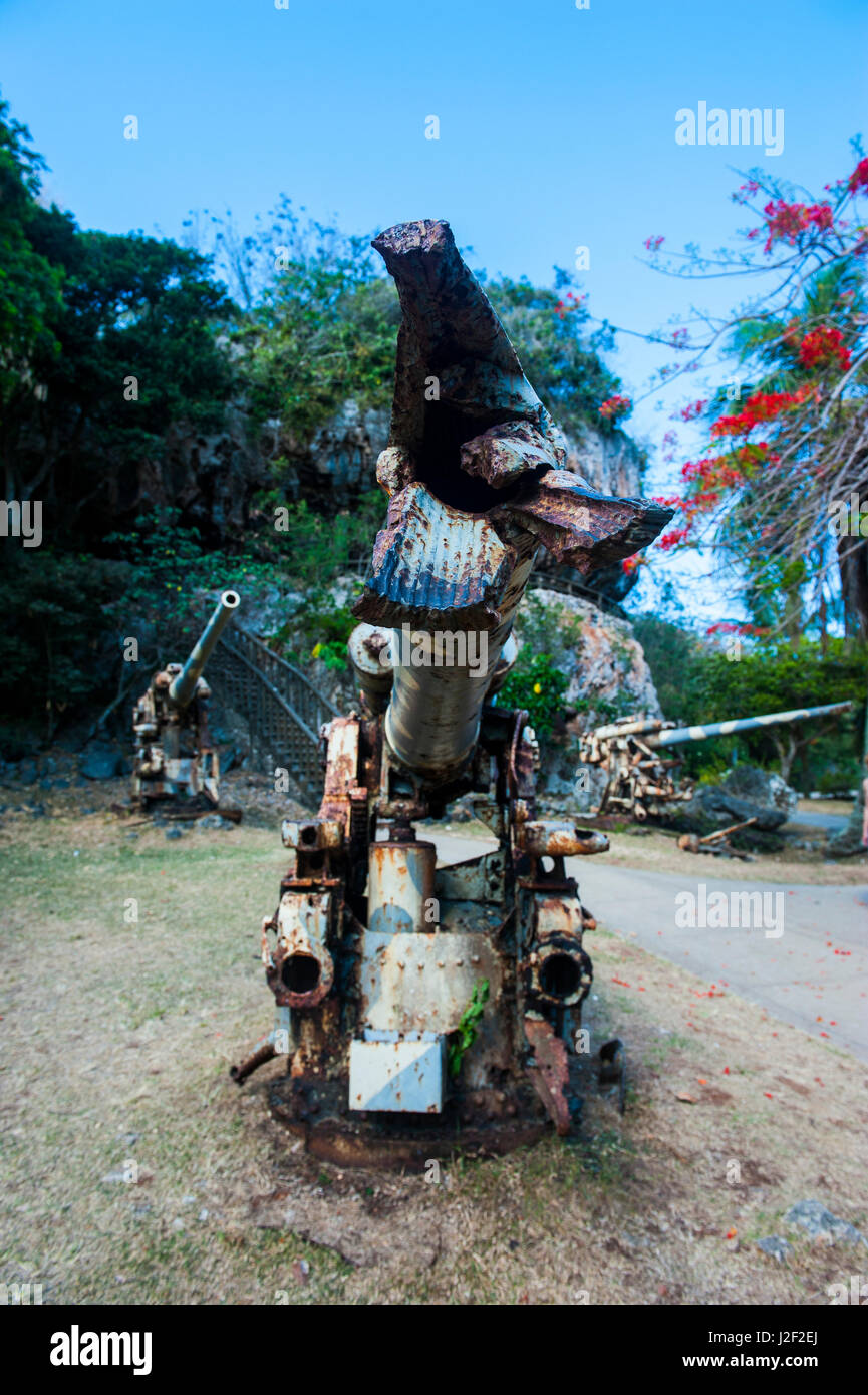 Ultimo comando giapponese Post da WW II, Saipan, Marianne settentrionali, Pacifico centrale Foto Stock