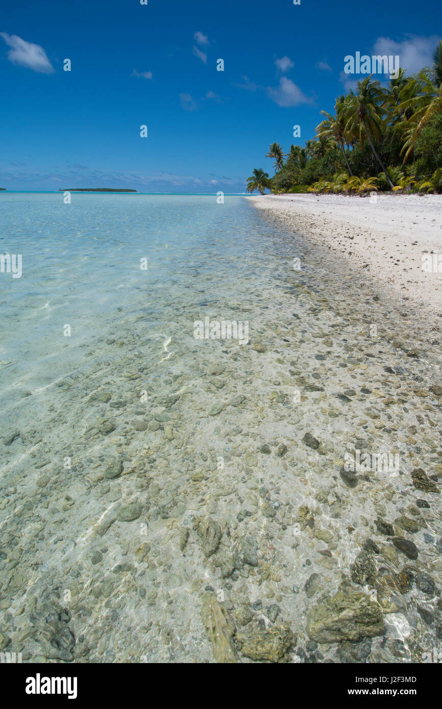 Isole Cook. Palmerston Island, un classico atoll, scoperto dal Capitano Cook nel 1774. Popolazione attuale di 62 persone, sono tutti i discendenti di William Marsters (aka maestri). Foto Stock