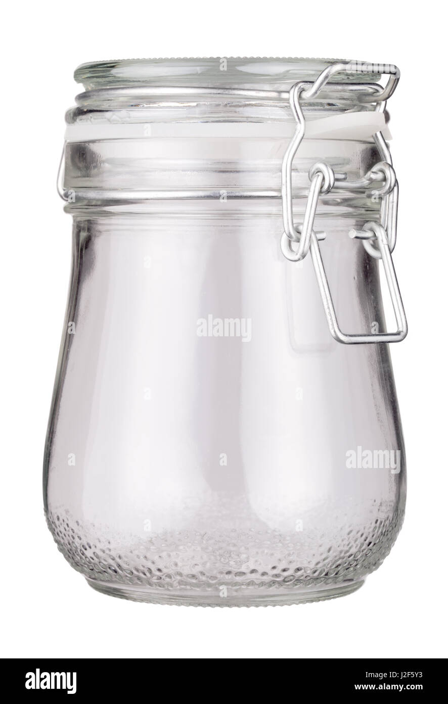 Il vasetto di vetro isolato Foto Stock