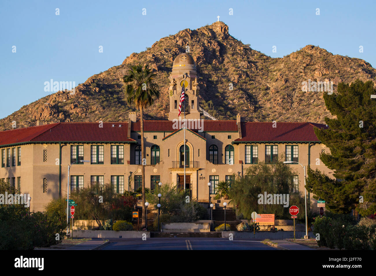 Curley storico edificio scolastico in Ajo, Arizona, Stati Uniti d'America Foto Stock